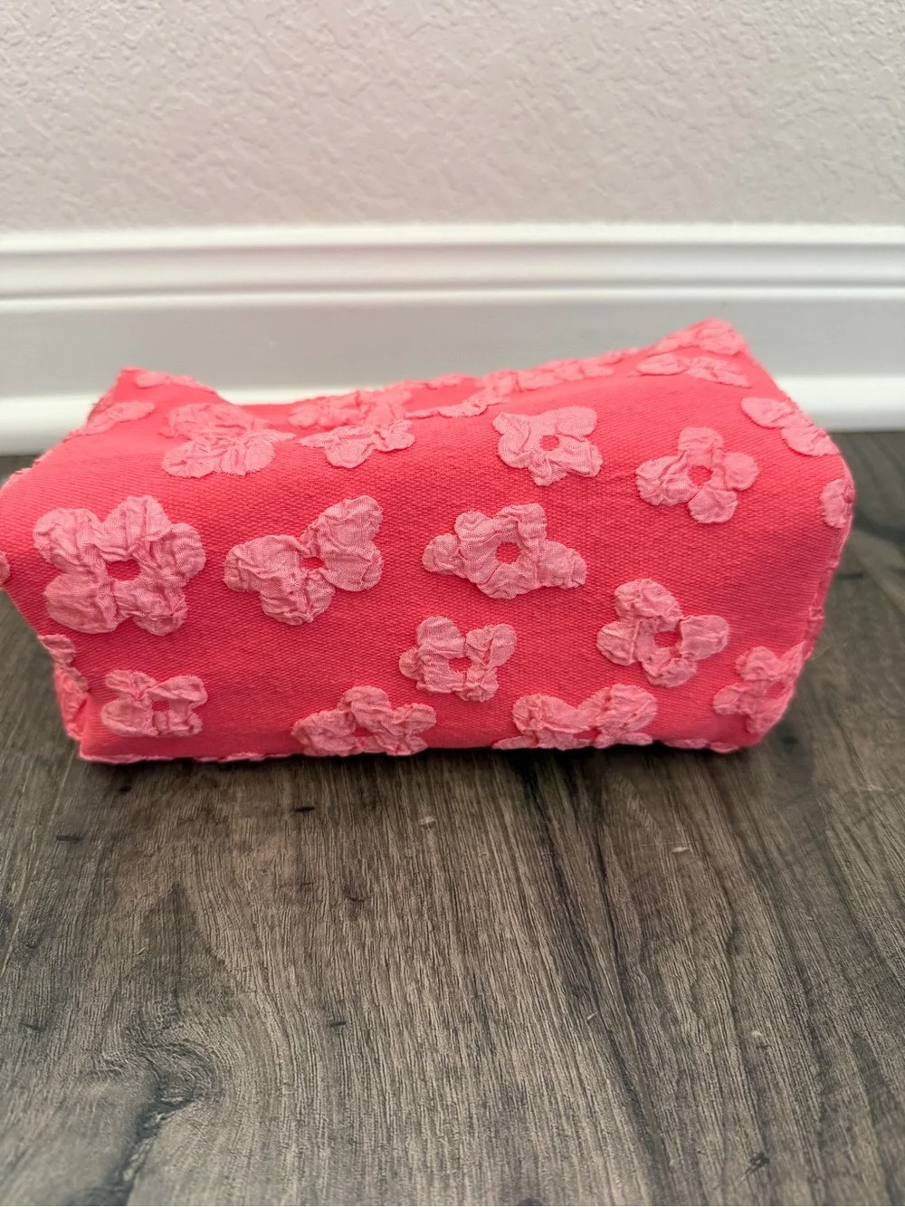 Ulta Beauty Pink Floral Embroidered Cosmetic Pouch